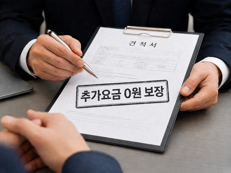 추가요금 0원 보장 견적서